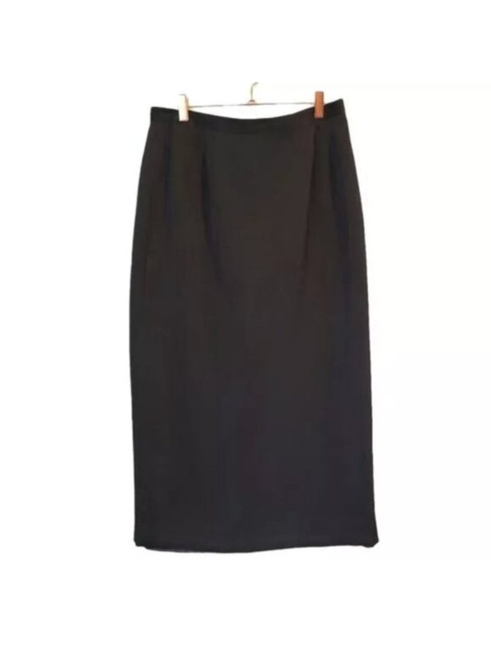 Larry Levine Vintage Long Midi Pencil Carrer Skirt Black